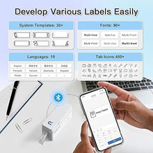 Load image into Gallery viewer, POLONO P31S Label Maker Machine with Tape, Portable Bluetooth Label Printer for Organizing Storage Office Home, Sticker Maker Mini Label Maker with Multiple Templates, White