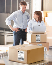 Load image into Gallery viewer, Thermal Labels, POLONO 4" x 6" Direct Thermal Shipping Labels (Pack of 500), Perforated Fanfold Labels Compatible with Label Printer, MUNBYN, Rollo, IDPRT SP420, SP410, POLONO PL60, Commercial Grade