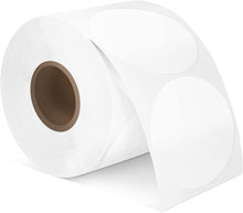 Load image into Gallery viewer, POLONO 2" White Circle Direct Thermal Labels, Self-Adhesive Thermal Stickers Labels, Thermal Printer Labels for Address, Shipping, DIY Design, Code, Compatible with Munbyn, Zebra, Rollo (750 Labels)