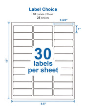 Load image into Gallery viewer, Mailing Address Labels, POLONO 1" x 2-5/8" Shipping Address Labels for Inkjet & Laser Printers, Strong Adhesive Return Address Labels for Packages, FBA and SKU, Easy to Peel (30 Sheets, 900 Labels)