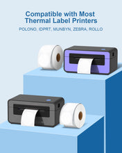 Load image into Gallery viewer, POLONO 2" White Circle Direct Thermal Labels, Self-Adhesive Thermal Stickers Labels, Thermal Printer Labels for Address, Shipping, DIY Design, Code, Compatible with Munbyn, Zebra, Rollo (750 Labels)