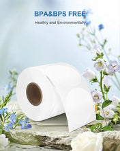 Load image into Gallery viewer, POLONO 2" White Circle Direct Thermal Labels, Self-Adhesive Thermal Stickers Labels, Thermal Printer Labels for Address, Shipping, DIY Design, Code, Compatible with Munbyn, Zebra, Rollo (750 Labels)