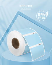 Load image into Gallery viewer, POLONO 2.25”x1.25” Direct Thermal Label, Perforated Sticker Labels for Addresses, UPC Barcodes, Adhesive Multipurpose Compatible with Zebra, Dymo, Rollo Label Printers, BPA Free (1000 Labels, Blue)