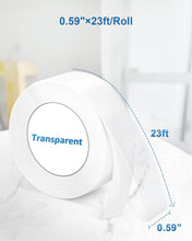 Load image into Gallery viewer, POLONO P10 Label Tape Reel 0.59"×23ft (15mm×7m)Waterproof Tear-Resistant Sticker Labels Compatible with Polono Bluetooth Label Maker Thermal Printing Label Paper for Home Office School (Transparent)
