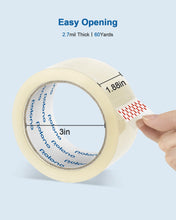 Load image into Gallery viewer, Clear Packing Tape, POLONO 12 Rolls Heavy Duty Packing Tape for Moving Boxes, 2.7 mil, 1.88" x 60 Yd, Total 720Y, Clear Packing Tape Refill for Shipping, Moving, Mailing and Storage, 3" Core