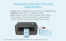 Load image into Gallery viewer, POLONO 2.25”x1.25” Direct Thermal Label, Perforated Sticker Labels for Addresses, UPC Barcodes, Adhesive Multipurpose Compatible with Zebra, Dymo, Rollo Label Printers, BPA Free (1000 Labels, Blue)