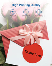 Load image into Gallery viewer, POLONO 2" Red Circle Thermal Sticker Labels, Self-Adhesive Stickers Labels, Round Thermal Labels for Address, Shipping, DIY Logo Design, QR Code, Compatible with Munbyn, Zebra, Rollo (750 Labels)