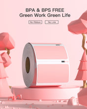 Load image into Gallery viewer, POLONO 2.25”x1.25” Direct Thermal Label, Perforated Sticker Labels for Address, UPC Barcodes, Adhesive Multipurpose Labels Compatible with Zebra,Dymo, Rollo and More Label Printers (1000 Labels, Pink) Visit the POLONO Store