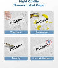 Load image into Gallery viewer, POLONO P10 Label Tape Reel 0.59"×23ft (15mm×7m)Waterproof Tear-Resistant Sticker Labels Compatible with Polono Bluetooth Label Maker Thermal Printing Label Paper for Home Office School (Transparent)