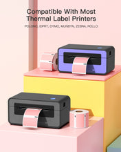 Load image into Gallery viewer, POLONO 2.25”x1.25” Direct Thermal Label, Perforated Sticker Labels for Address, UPC Barcodes, Adhesive Multipurpose Labels Compatible with Zebra,Dymo, Rollo and More Label Printers (1000 Labels, Pink) Visit the POLONO Store