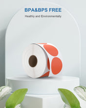 Load image into Gallery viewer, POLONO 2" Orange Circle Thermal Sticker Labels, Self-Adhesive Stickers Labels, Round Thermal Labels for Address, Shipping, DIY Logo Design, QR Code, Compatible with Munbyn, Zebra, Rollo (750 Labels)