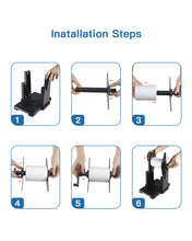 Load image into Gallery viewer, POLONO Label Holder , 2 in 1 Fan-Fold Stack Paper Thermal Label Holder for Rolls and Fanfold Labels, Shipping Label Holder for Desktop Label Printer Accessory for Home, Office (Black)