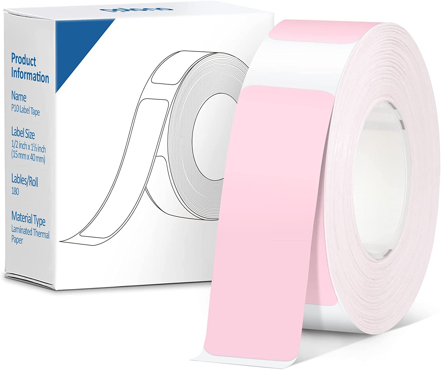 Phomemo M120 Label Printer Paper – 1.18'' X 0.78'' Self-Adhesive Labels, 320/Roll, Black On White, Waterproof & Strong Stick