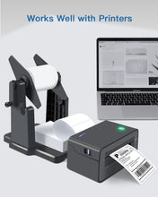 Load image into Gallery viewer, POLONO Label Holder , 2 in 1 Fan-Fold Stack Paper Thermal Label Holder for Rolls and Fanfold Labels, Shipping Label Holder for Desktop Label Printer Accessory for Home, Office (Black)