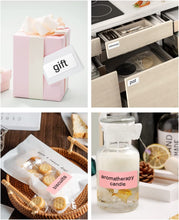 Load image into Gallery viewer, POLONO 2.25”x 1.25” Direct Thermal Label, Perforated Sticker Labels for Address, UPC Barcodes, Adhesive Compatible with Zebra, Dymo, Rollo Label Printers, White/Pink/Yellow/Blue, 3000 Labels/4 Rolls