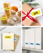 Load image into Gallery viewer, POLONO 2.25”x 1.25” Direct Thermal Label, Perforated Sticker Labels for Address, UPC Barcodes, Adhesive Compatible with Zebra, Dymo, Rollo Label Printers, White/Pink/Yellow/Blue, 3000 Labels/4 Rolls