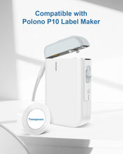 Load image into Gallery viewer, POLONO P10 Label Tape Reel 0.59"×23ft (15mm×7m)Waterproof Tear-Resistant Sticker Labels Compatible with Polono Bluetooth Label Maker Thermal Printing Label Paper for Home Office School (Transparent)