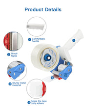 Load image into Gallery viewer, Packing Tape Dispenser Gun, POLONO Tape Gun with Clear Packaging Tape for 3-Inch Paper Core Packing Tape, Lightweight Industrial Side Loading Tape Gun for Packing, Sealing, Storing, and Moving Boxes