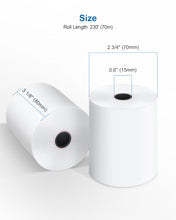 Load image into Gallery viewer, POLONO 3 1/8” x 230' Thermal Paper, Receipt Paper Suitable for Many Credit Card Terminals, POS Machines, Cash Registers, and Square Printers, BPA Free Receipt Paper, Receipt Paper Rolls, 10 Rolls