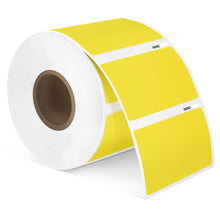 Load image into Gallery viewer, POLONO 2.25”x1.25” Direct Thermal Label, Perforated Sticker Labels for Addresses, UPC Barcodes, Adhesive Multipurpose Compatible with Zebra, Dymo, Rollo Label Printers, BPA Free (1000 Labels, Yellow)