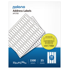 Load image into Gallery viewer, 3-1/3x4 Shipping Address Labels, POLONO Shipping Labels for Laser &amp; Inkjet Printers, 150 Mailing Labels, 6 Label/Sheet, Address Labels,SKU Labels
