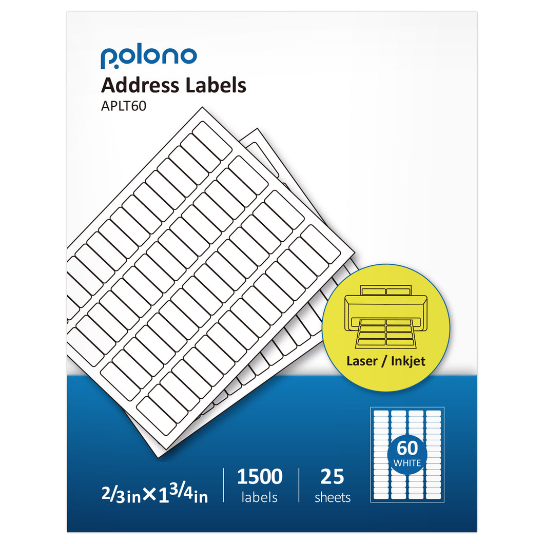 3-1/3x4 Shipping Address Labels, POLONO Shipping Labels for Laser & Inkjet Printers, 150 Mailing Labels, 6 Label/Sheet, Address Labels,SKU Labels