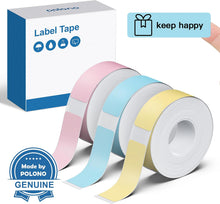 Load image into Gallery viewer, POLONO Genuine P31S Label Maker Tape, 12x40mm(0.47&quot;x1.57&quot;), Label Maker Tape Refill for Home/Office, Compatible with P31S Label Maker, 540 Labels,Pink/Blue/Yellow
