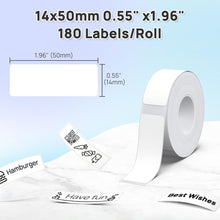 Load image into Gallery viewer, POLONO Genuine P31S Label Maker Tape,14x50mm(0.55&quot;x1.97&quot;), Compatible with P31S Label Maker, 180 Labels, White
