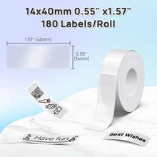 Load image into Gallery viewer, POLONO Genuine P31S Label Maker Tape,14x40mm(0.55&quot;x1.57&quot;), Label Tape Refill for Home/Office, Compatible with P31S Label Maker, 540 Labels/3 Roll, Transparent
