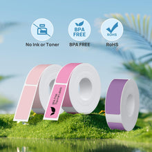 Load image into Gallery viewer, POLONO Genuine P31S Label Maker Tape,  Self-Adhesive Refill for Home/Office, 14x40mm(0.55&quot;x1.57&quot;), Compatible with P31S Label Maker, 540 Labels/3 Roll, Purple/Rose/Pink
