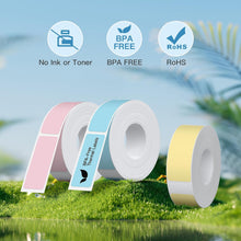 Load image into Gallery viewer, POLONO Genuine P31S Label Maker Tape, 12x40mm(0.47&quot;x1.57&quot;), Label Maker Tape Refill for Home/Office, Compatible with P31S Label Maker, 540 Labels,Pink/Blue/Yellow
