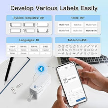 Load image into Gallery viewer, POLONO P31S Label Maker Machine with Tape, Portable Bluetooth Label Printer for Organizing Storage Office Home, Sticker Maker Mini Label Maker with Multiple Templates, White
