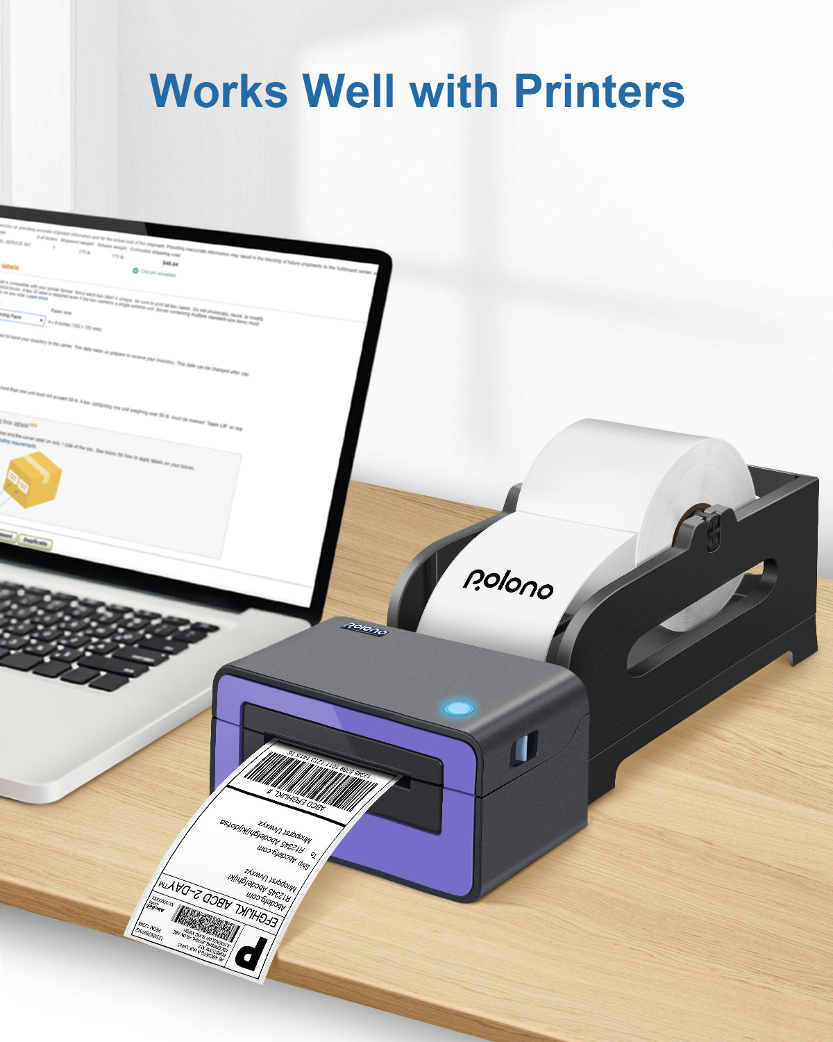 Label Holder, POLONO Thermal Label Holder for Fan-Fold and Roll Labels ...