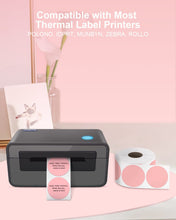 Load image into Gallery viewer, POLONO 2&quot; Pink Circle Direct Thermal Labels, Self-Adhesive Thermal Stickers Labels, Thermal Printer Labels for Address, Shipping, DIY Design, QR Code, Compatible with Munbyn, Zebra, Rollo (750 Labels）
