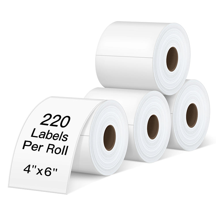 Polono 4''×6'' Direct Thermal Shipping Label, 220 Labels×4 Roll, Compatible with MUNBYN, Rollo, IDPRT, Arkscan, Strong Permanent Adhesive & Perforated, Commercial Grade