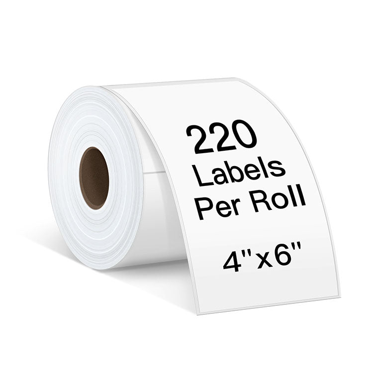 Polono 4''×6'' Direct Thermal Shipping Label, 220 Labels/Roll, Compatible with MUNBYN, Rollo, IDPRT, Arkscan, Strong Permanent Adhesive & Perforated, Commercial Grade
