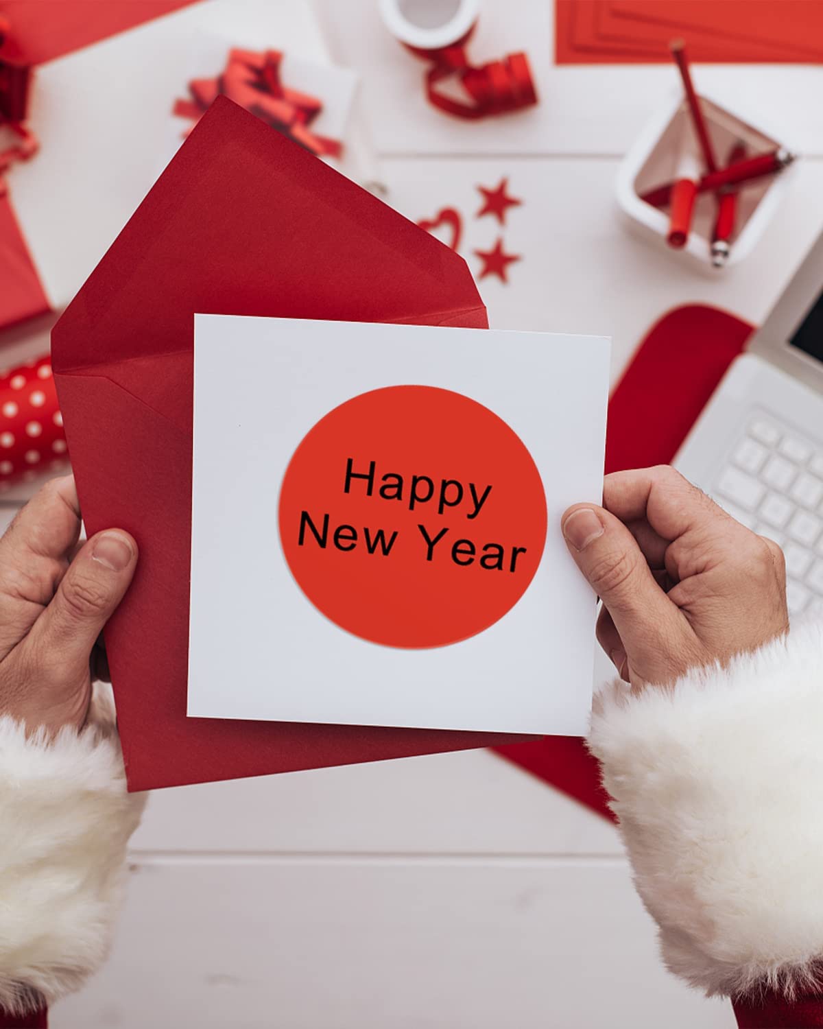 POLONO 2 Red Circle Thermal Sticker Labels Self Adhesive Stickers La polono-2-red-circle-thermal-sticker-labels-self-adhesive-stickers-la