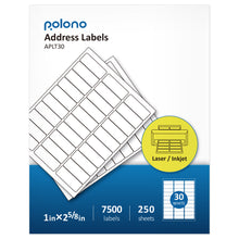 Load image into Gallery viewer, Mailing Address Labels, POLONO 1&quot; x 2-5/8&quot; Shipping Address Labels for Inkjet &amp; Laser Printers, Strong Adhesive Return Address Labels for Packages, FBA and SKU, Easy to Peel (250 Sheets, 7500 Labels)

